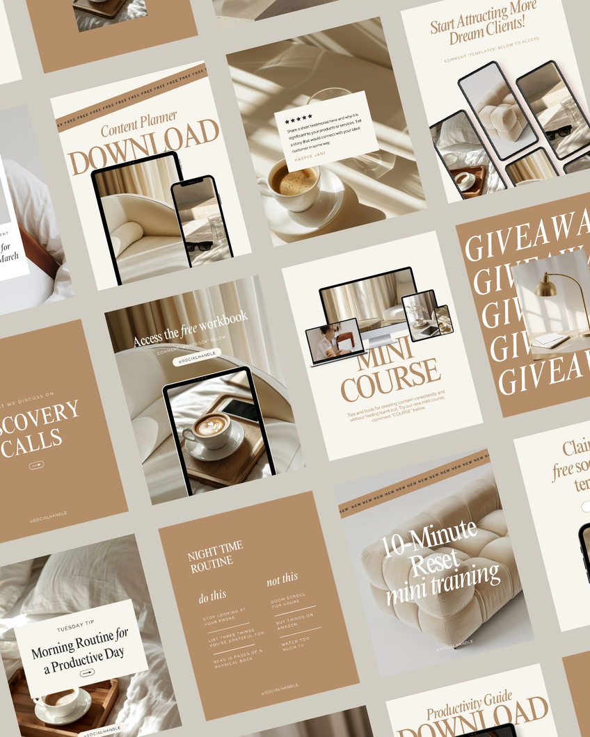 Social Post and Story Canva Templates (Mocha)