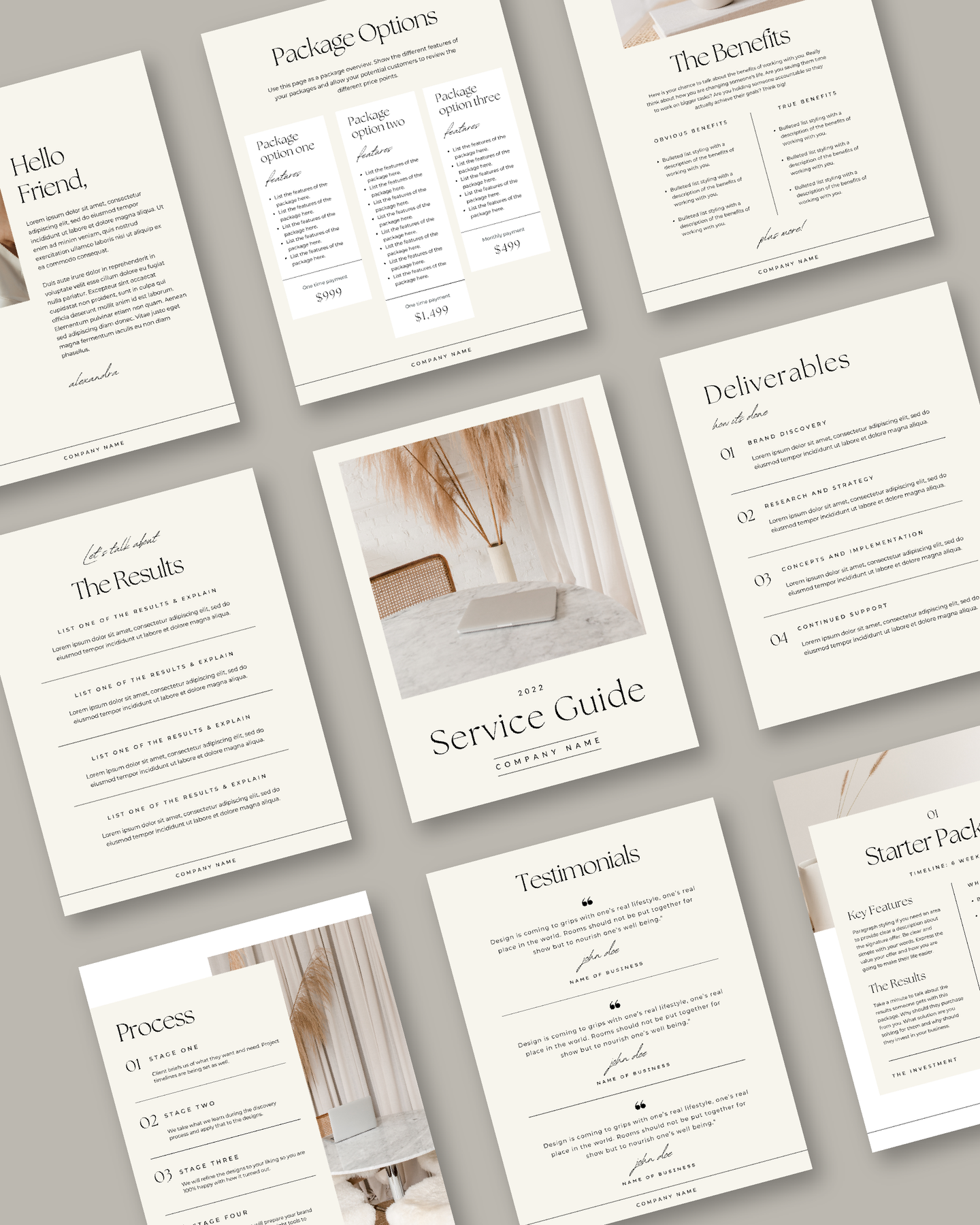Service and Pricing Guide Template - Pampas